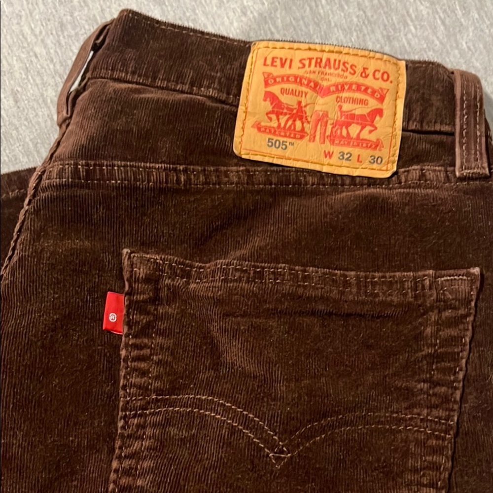 Levi's Brown Corduroy Pants with Classic Red Tab
